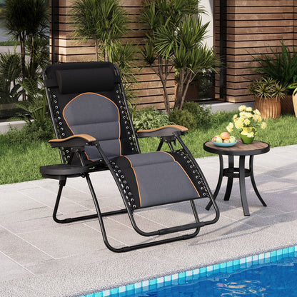 Fauteuil de salon surdimensionné XL rembourré à gravité zéro, accoudoirs larges, inclinable et réglable avec porte-gobelet - N/A