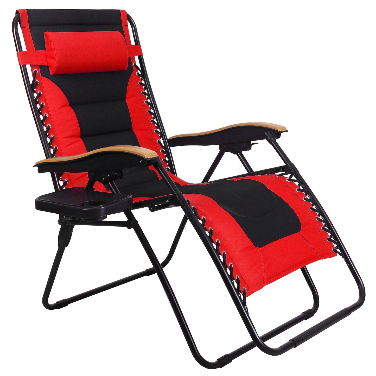 Fauteuil de salon surdimensionné XL rembourré à gravité zéro, accoudoirs larges, inclinable et réglable avec porte-gobelet - N/A