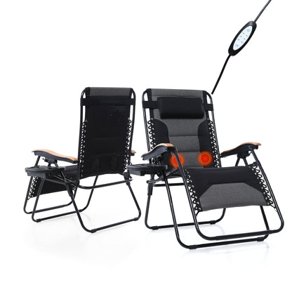 Fauteuil de salon surdimensionné XL rembourré à gravité zéro, accoudoirs larges, inclinable et réglable avec porte-gobelet - N/A