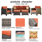 OVIOS 5-piece Patio Furniture Wicker Outdoor High-back Seating Set
