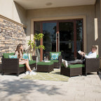 OVIOS 5-piece Patio Furniture Wicker Outdoor High-back Seating Set