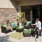 OVIOS 5-piece Patio Furniture Wicker Outdoor High-back Seating Set