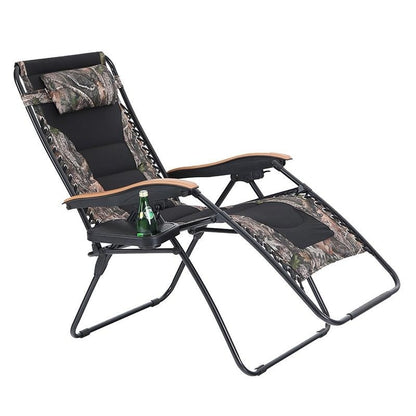 Fauteuil de salon surdimensionné XL rembourré à gravité zéro, accoudoirs larges, inclinable et réglable avec porte-gobelet - N/A