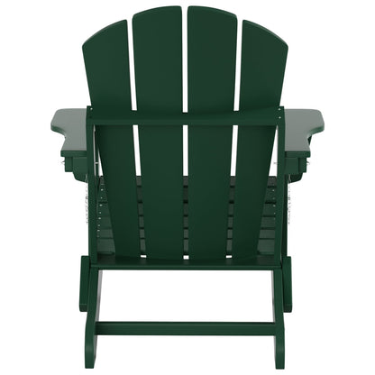 Chaise Adirondack pliable Polytrends Laguna en PEHD pour terrasse extérieure toutes saisons avec pouf (ensemble 2 pièces)