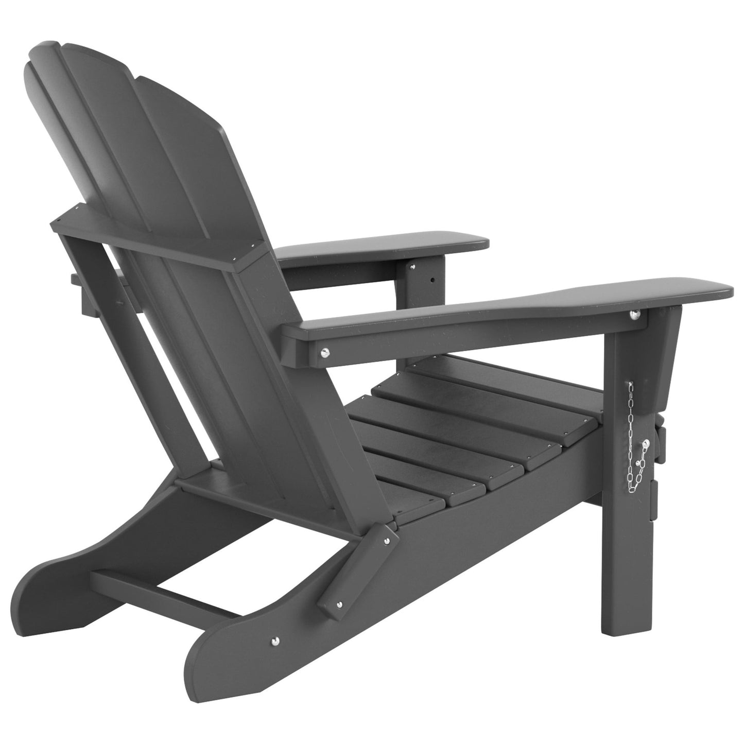 Chaise Adirondack pliable Polytrends Laguna en PEHD pour terrasse extérieure toutes saisons avec pouf (ensemble 2 pièces)