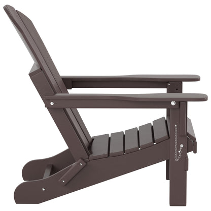 Chaise Adirondack pliable Polytrends Laguna en PEHD pour terrasse extérieure toutes saisons avec pouf (ensemble 2 pièces)