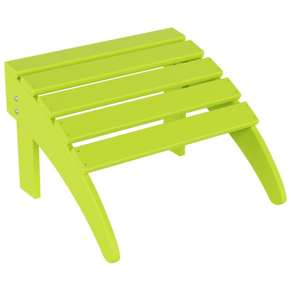 Chaise Adirondack pliable Polytrends Laguna en PEHD pour terrasse extérieure toutes saisons avec pouf (ensemble 2 pièces)