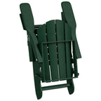 Polytrends Laguna Hdpe All Weather Outdoor Patio Foldable Adirondack Chair With Ottoman (2-Piece Set)
