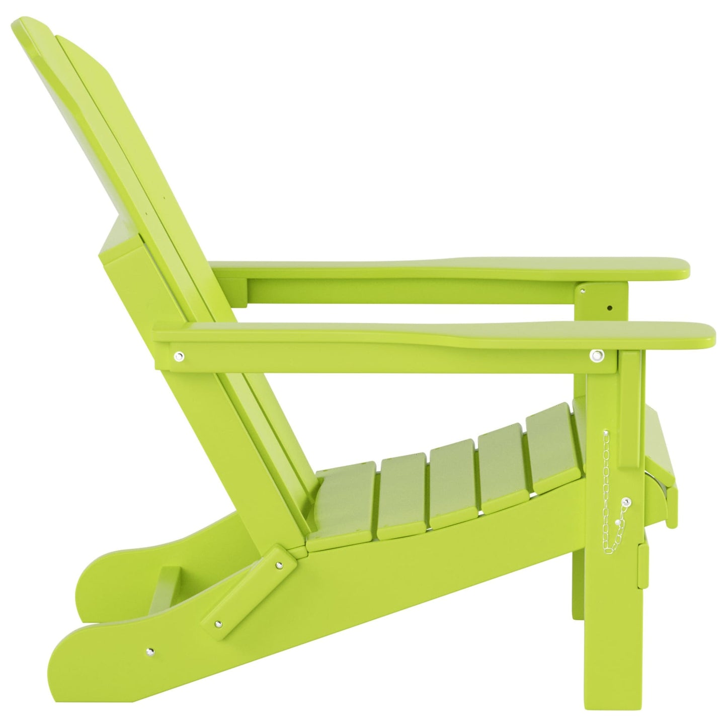 Chaise Adirondack pliable Polytrends Laguna en PEHD pour terrasse extérieure toutes saisons avec pouf (ensemble 2 pièces)