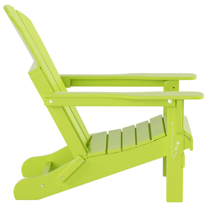 Chaise Adirondack pliable Polytrends Laguna en PEHD pour terrasse extérieure toutes saisons avec pouf (ensemble 2 pièces)