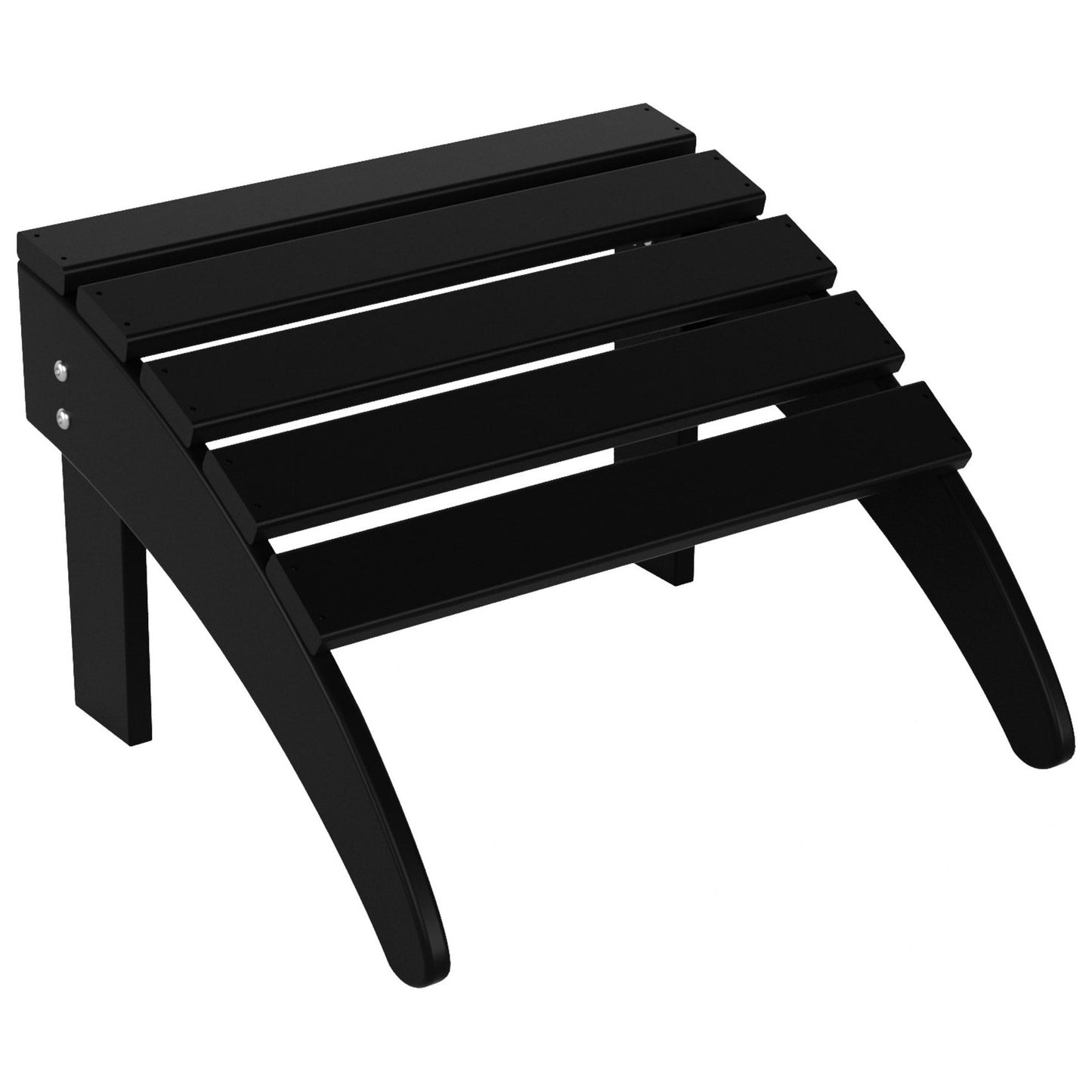 Chaise Adirondack pliable Polytrends Laguna en PEHD pour terrasse extérieure toutes saisons avec pouf (ensemble 2 pièces)