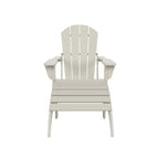 Polytrends Laguna Hdpe All Weather Outdoor Patio Foldable Adirondack Chair With Ottoman (2-Piece Set)