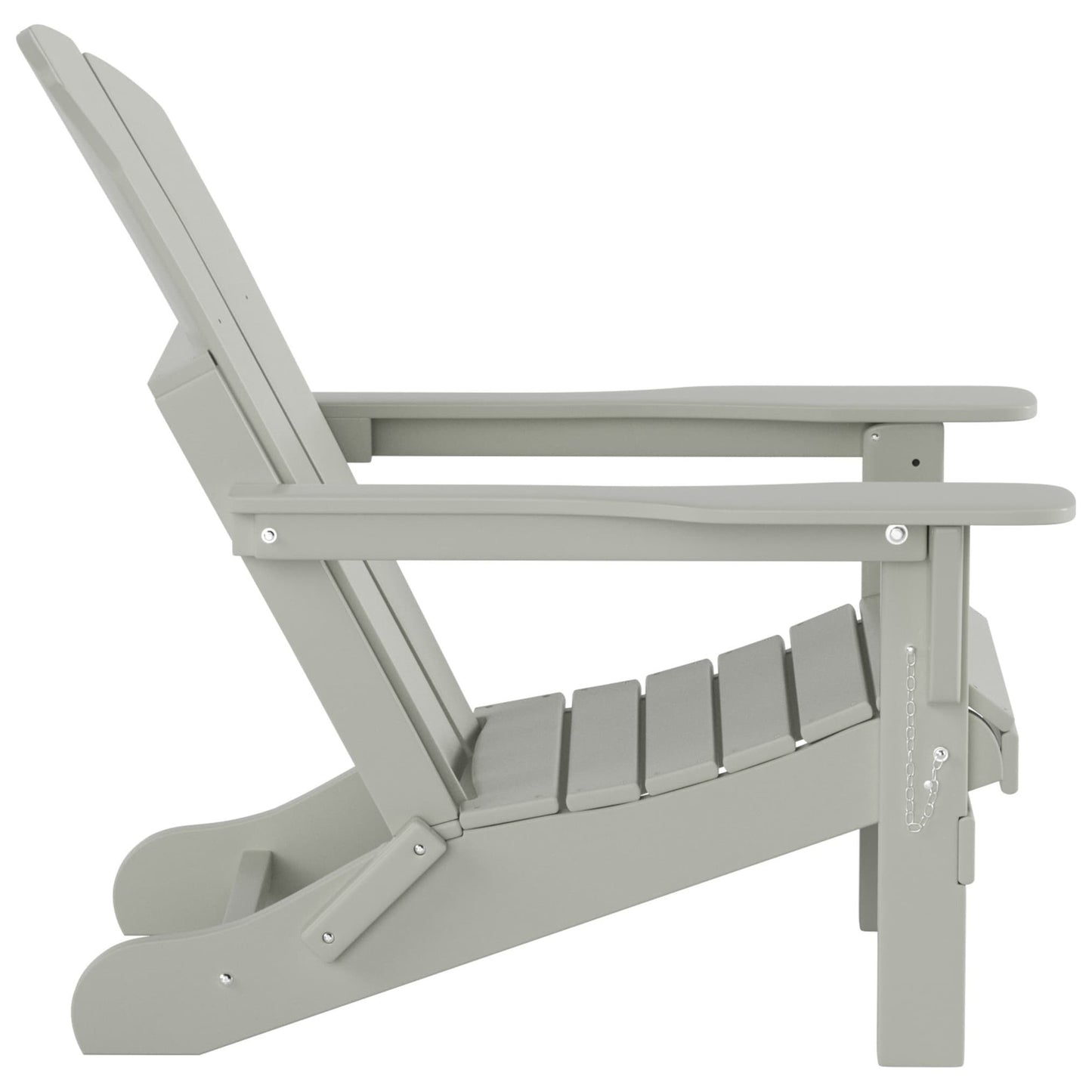 Chaise Adirondack pliable Polytrends Laguna en PEHD pour terrasse extérieure toutes saisons avec pouf (ensemble 2 pièces)