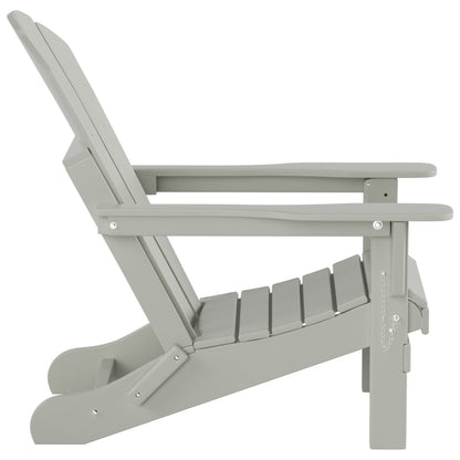 Chaise Adirondack pliable Polytrends Laguna en PEHD pour terrasse extérieure toutes saisons avec pouf (ensemble 2 pièces)