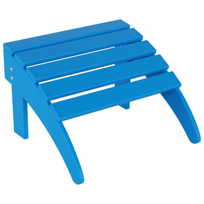 Chaise Adirondack pliable Polytrends Laguna en PEHD pour terrasse extérieure toutes saisons avec pouf (ensemble 2 pièces)