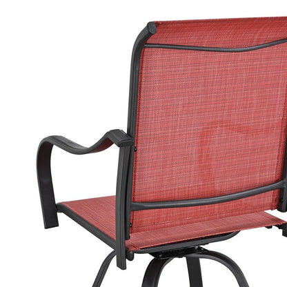 Chaise de bar pivotante à dossier haut en métal pour patio Festival (lot de 2)