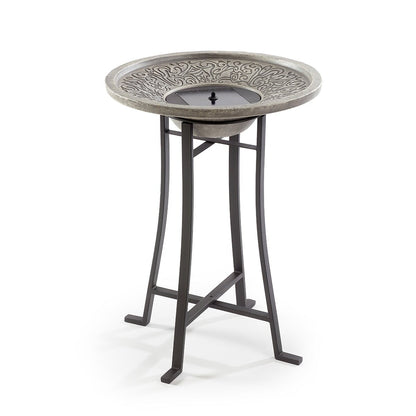 Bain d'oiseaux Perello intelliSOLAR Light Cement avec télécommande - Gris vieilli