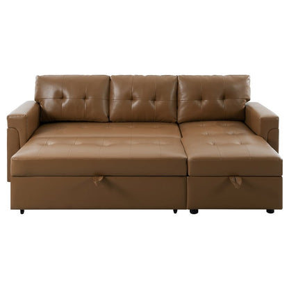 Canapé sectionnel réversible avec lit gigogne, méridienne avec rangement dissimulé, pieds durables,