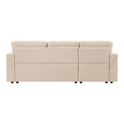 Canapé sectionnel réversible avec lit gigogne, méridienne avec rangement dissimulé, pieds durables,