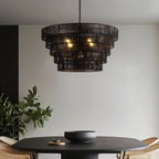 Piersan 5-Light Modern Bohemian Chandelier with Tiered Rattan Shade - 26 in. W