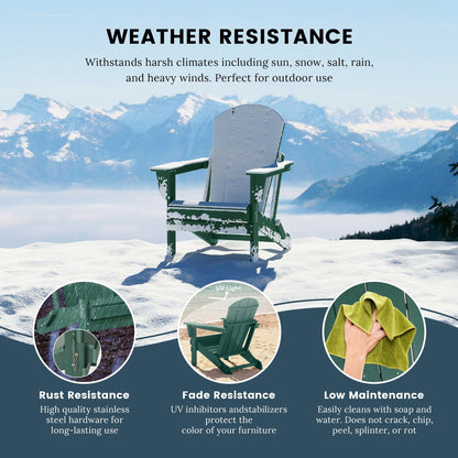 Chaises pliantes Adirondack Polytrends Laguna résistantes aux intempéries (lot de 4)