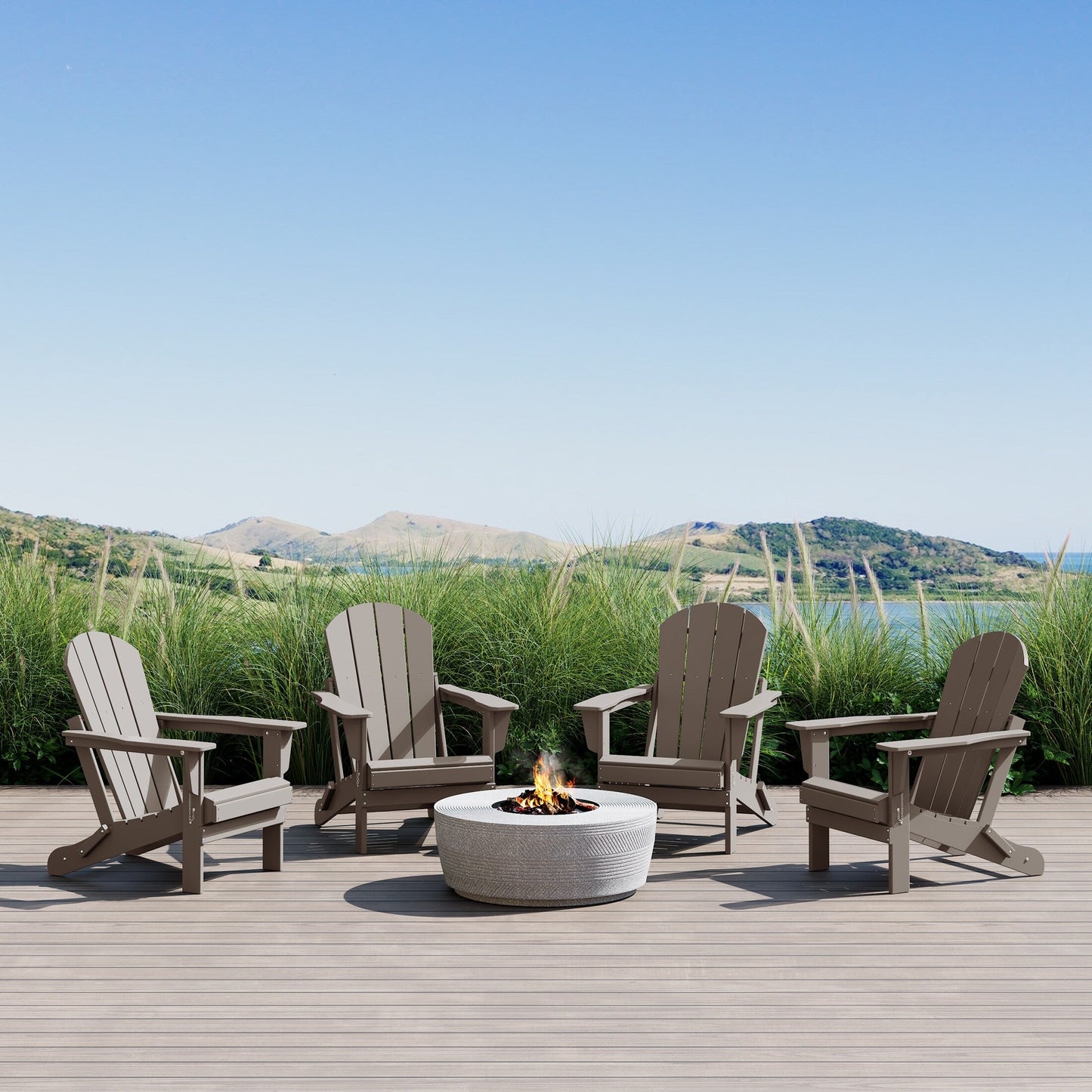 Chaises pliantes Adirondack Polytrends Laguna résistantes aux intempéries (lot de 4)