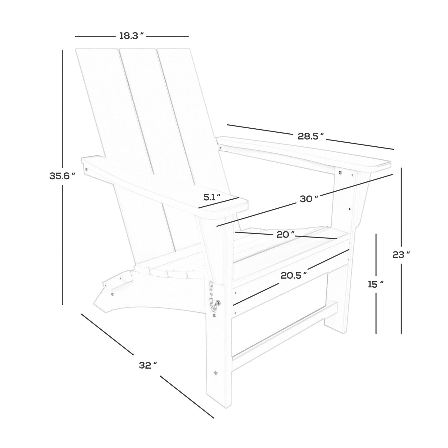 Chaise Adirondack pliante Polytrends Shoreside moderne et écologique, idéale pour les commerces et les résidences, toutes saisons