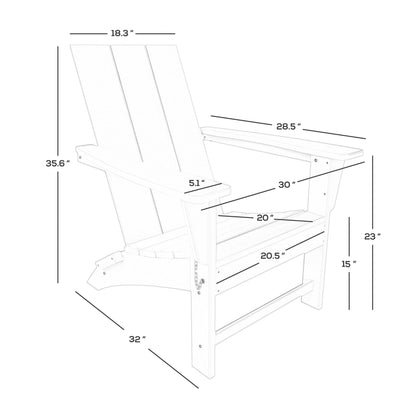 Chaise Adirondack pliante Polytrends Shoreside moderne et écologique, idéale pour les commerces et les résidences, toutes saisons