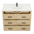 Porto Bath Vanity with White Quartz Stone Top without Mirror