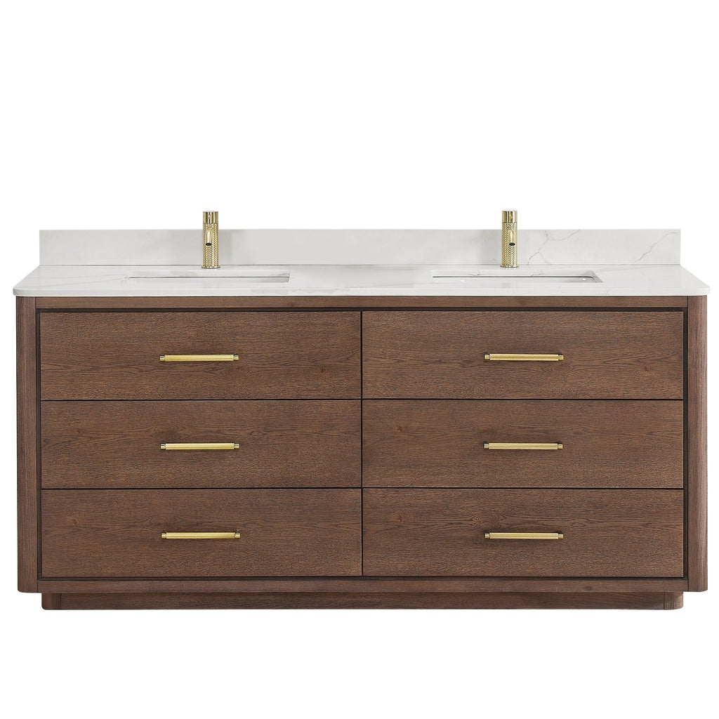 Porto Bath Vanity with White Quartz Stone Top without Mirror