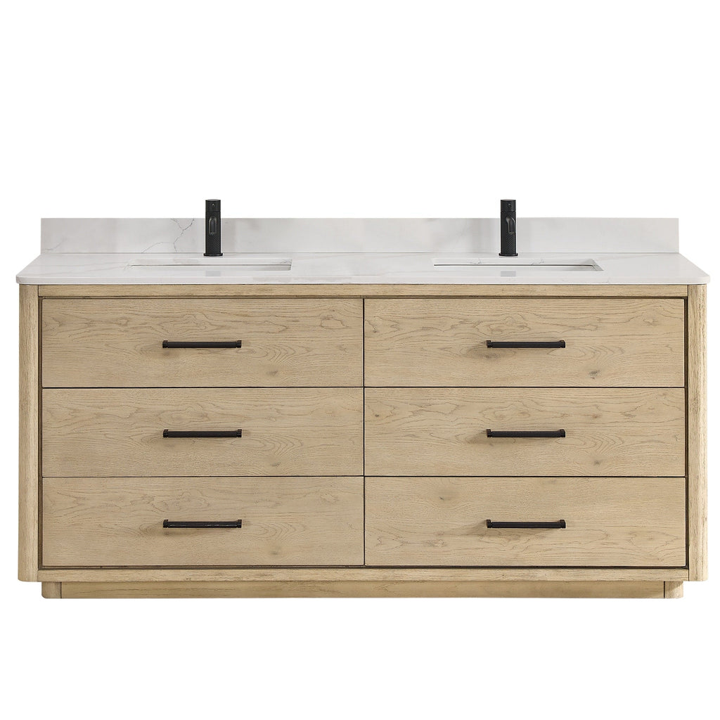 Porto Bath Vanity with White Quartz Stone Top without Mirror