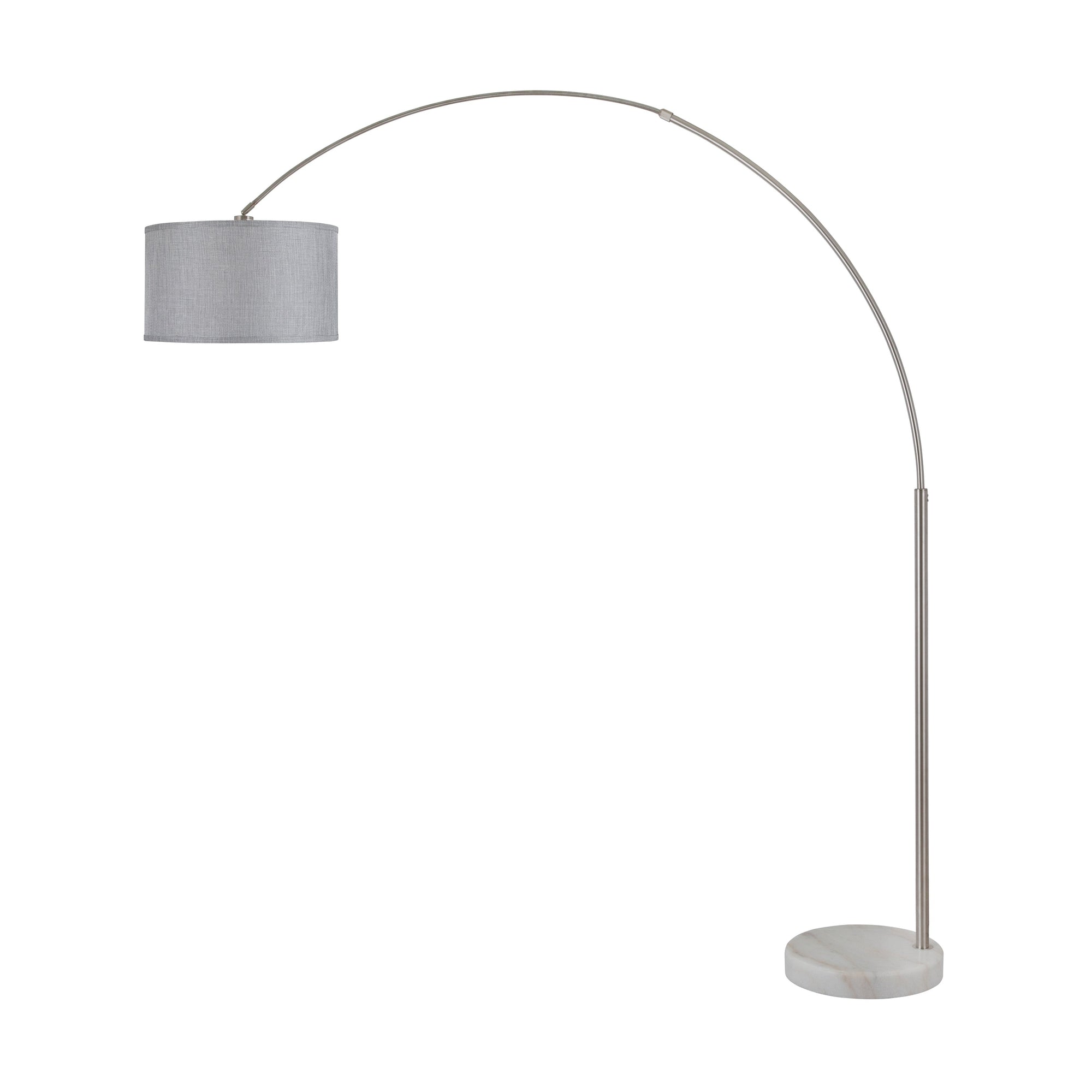 Q-Max 81 Steel Adjustable Arching Floor Lamp With Extra Large Shade and Marble Base