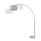 Q-Max 81 Steel Adjustable Arching Floor Lamp With Extra Large Shade and Marble Base