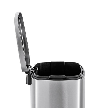 Poubelles rectangulaires Qualiazero de 13,2 gallons et deux de 1,3 gallon à pédale - Ensemble familial