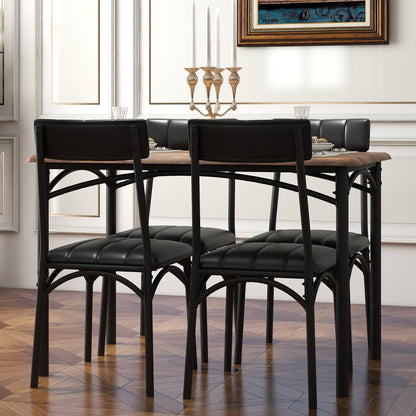 Ensemble table à manger rectangulaire pour 4 personnes avec chaises rembourrées
