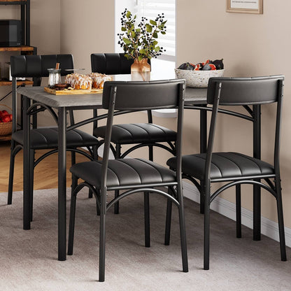 Ensemble table à manger rectangulaire pour 4 personnes avec chaises rembourrées