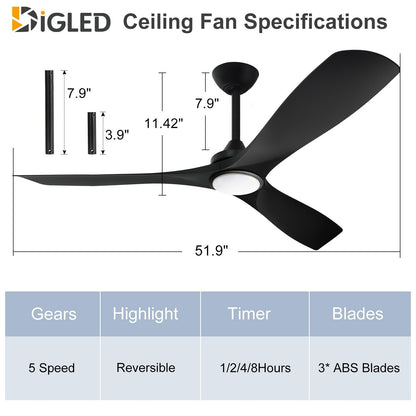 Ventilateur de plafond à distance avec lumières encastrées