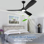 Remote Ceiling Fan with Lights Flush Mount