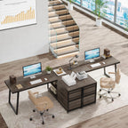 Reversible L Shaped Desk With File Drawers, Corner Computer Desk