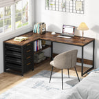 Reversible L-Shaped Office Desk Computer Desk Sturdy Writing Table Workstation