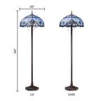 River of Goods Allistar Stained Glass and Resin 3-light 64-inch High Downlight Floor Lamp - 20L x 20W x 64H