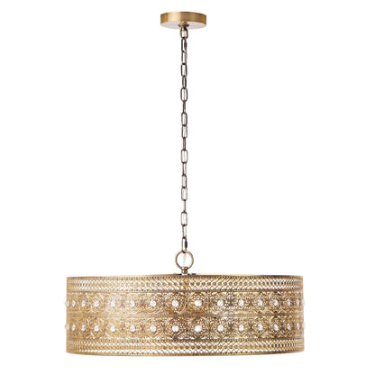 Lustre à 3 lumières River of Goods Bryar en laiton et cristal 23,5 W - 23,5 x 23,5 x 61,5
