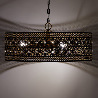 Lustre à 3 lumières River of Goods Bryar en laiton et cristal 23,5 W - 23,5 x 23,5 x 61,5