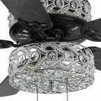 River of Goods Olivia Oil Rubbed Bronze Finish/ Crystal 52-inch LED Ceiling Fan - 52L x 52W x 18.25H - 52L x 52W x 18.25H
