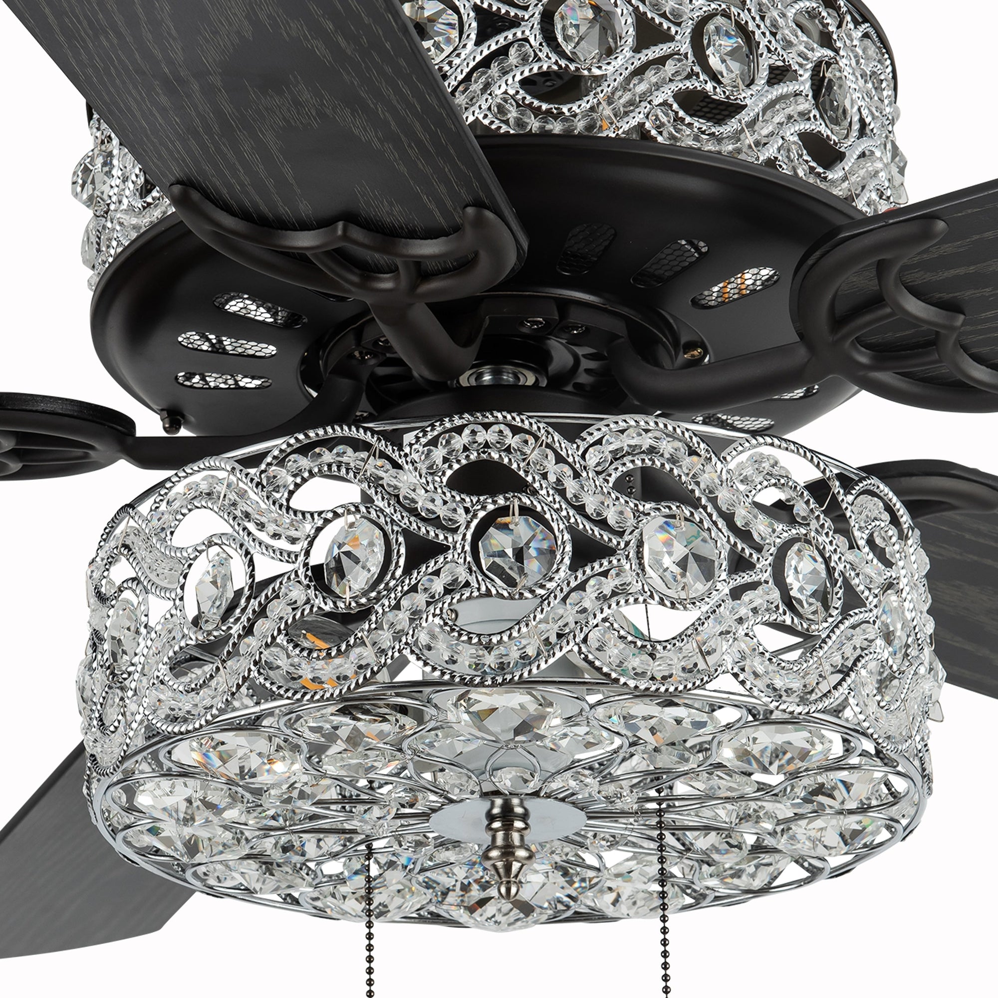 River of Goods Olivia Oil Rubbed Bronze Finish/ Crystal 52-inch LED Ceiling Fan - 52L x 52W x 18.25H - 52L x 52W x 18.25H