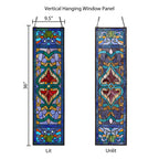 River of Goods Victorian Stained Glass Fleur De Lis Window Panel - 9.5L x 0.25W x 36H