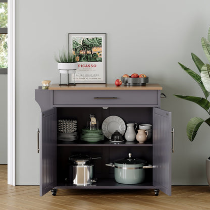 Îlot de cuisine roulant avec armoire de rangement