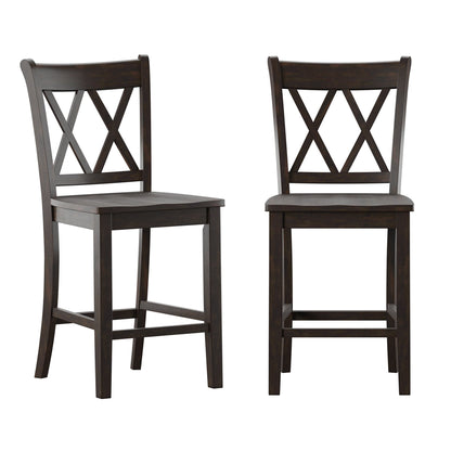 Chaises de comptoir Ronda à dossier double en X (lot de 2)