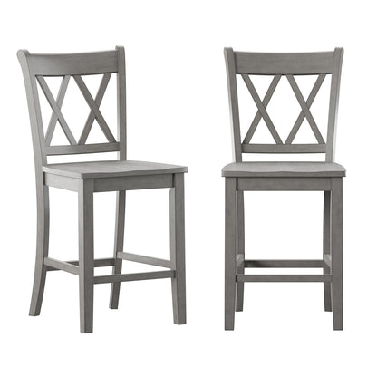 Chaises de comptoir Ronda à dossier double en X (lot de 2)
