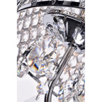 Round Beaded Drum Chandelier with Hanging Crystals